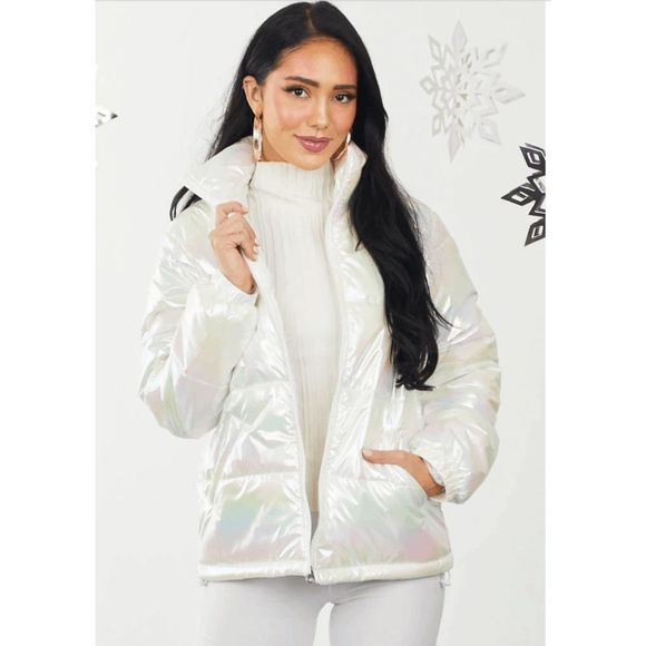 womens dark grey puffer jacket